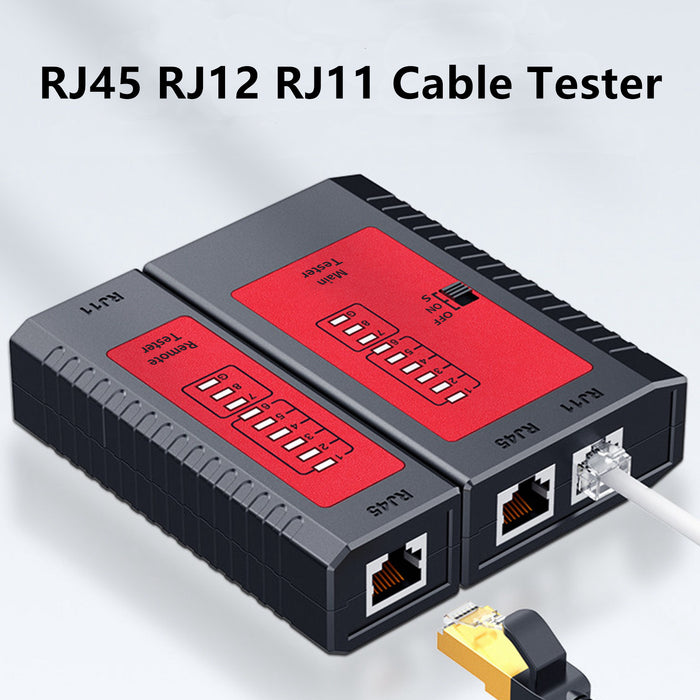 Yankok WZ-468 Network Cable Tester RJ45 RJ12 RJ11 Test w/o Battery Red Black