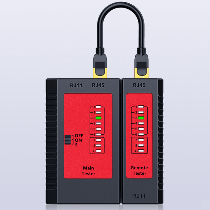 Yankok WZ-468 Network Cable Tester RJ45 RJ12 RJ11 Test w/o Battery Red Black