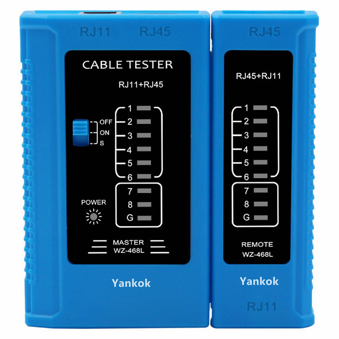 Yankok WZ-468 Network Cable Tester RJ45 RJ12 RJ11 Test w/o Battery White