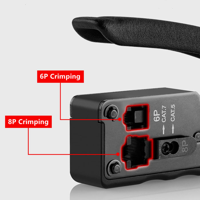 Yankok CAT5/5e CAT6/6a CAT7 Modular Crimper (Shielded and Unshielded Crimp) HT-7018 Black