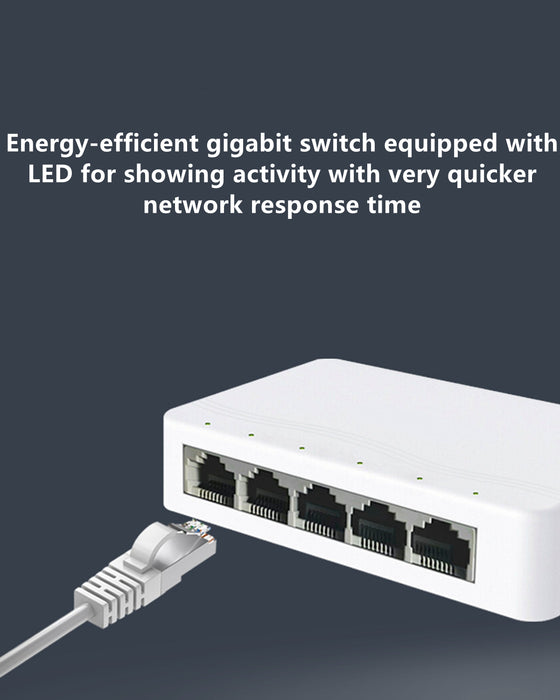 Yankok 5 Port Gigabit Ethernet Switch 10/100 Mbps YKNT-POE5-S05FS