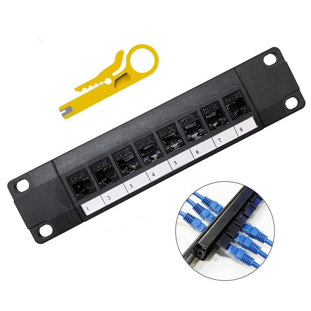 Wall Mount, 12 port Cat5e Patch Panel, 110 Type, 10 inch