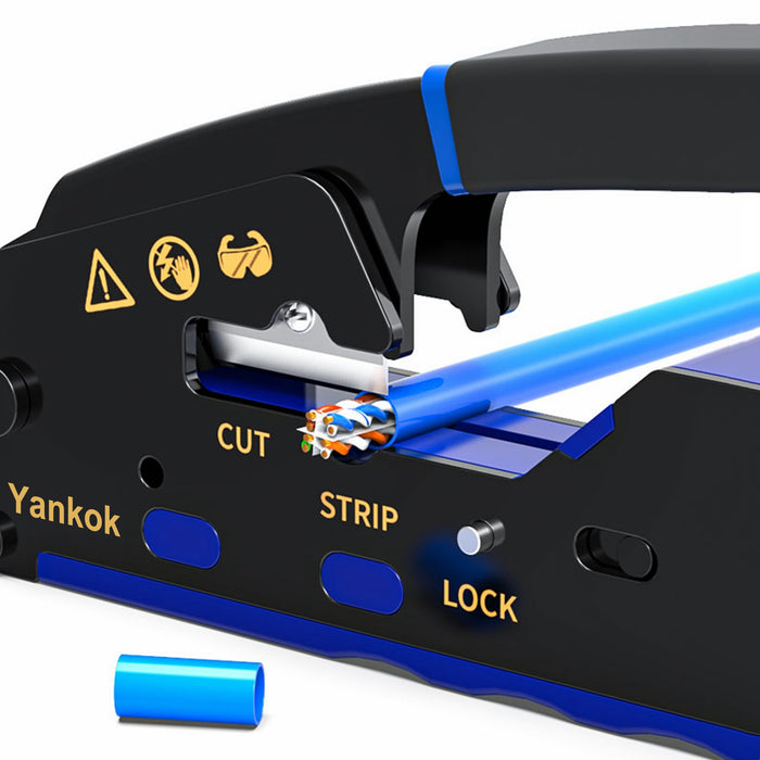 Yankok HT6028 Compact Modular Crimper RJ45/12/11 Crimps Strip and Cut