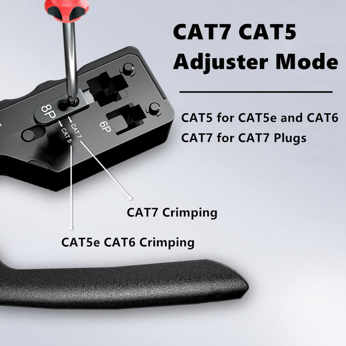 Yankok CAT5/5e CAT6/6a CAT7 Modular Crimper (Shielded and Unshielded Crimp) HT-7018BK