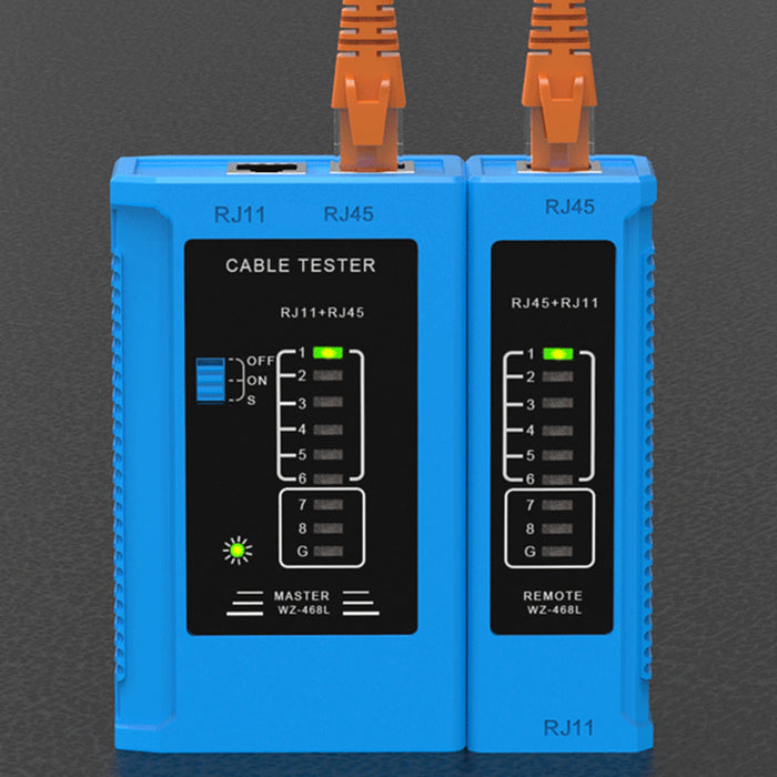 Yankok WZ-468 Network Cable Tester RJ45 RJ12 RJ11 Test w/o Battery Blue