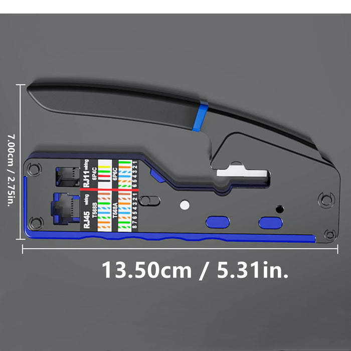 Yankok HT6028 Compact Modular Crimper RJ45/12/11 Crimps Strip and Cut