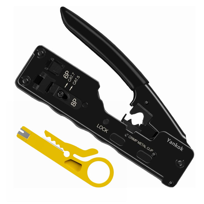 Yankok CAT5 CAT6 CAT7 Modular Crimper (Shielded and Unshielded Crimp) YK7018BK