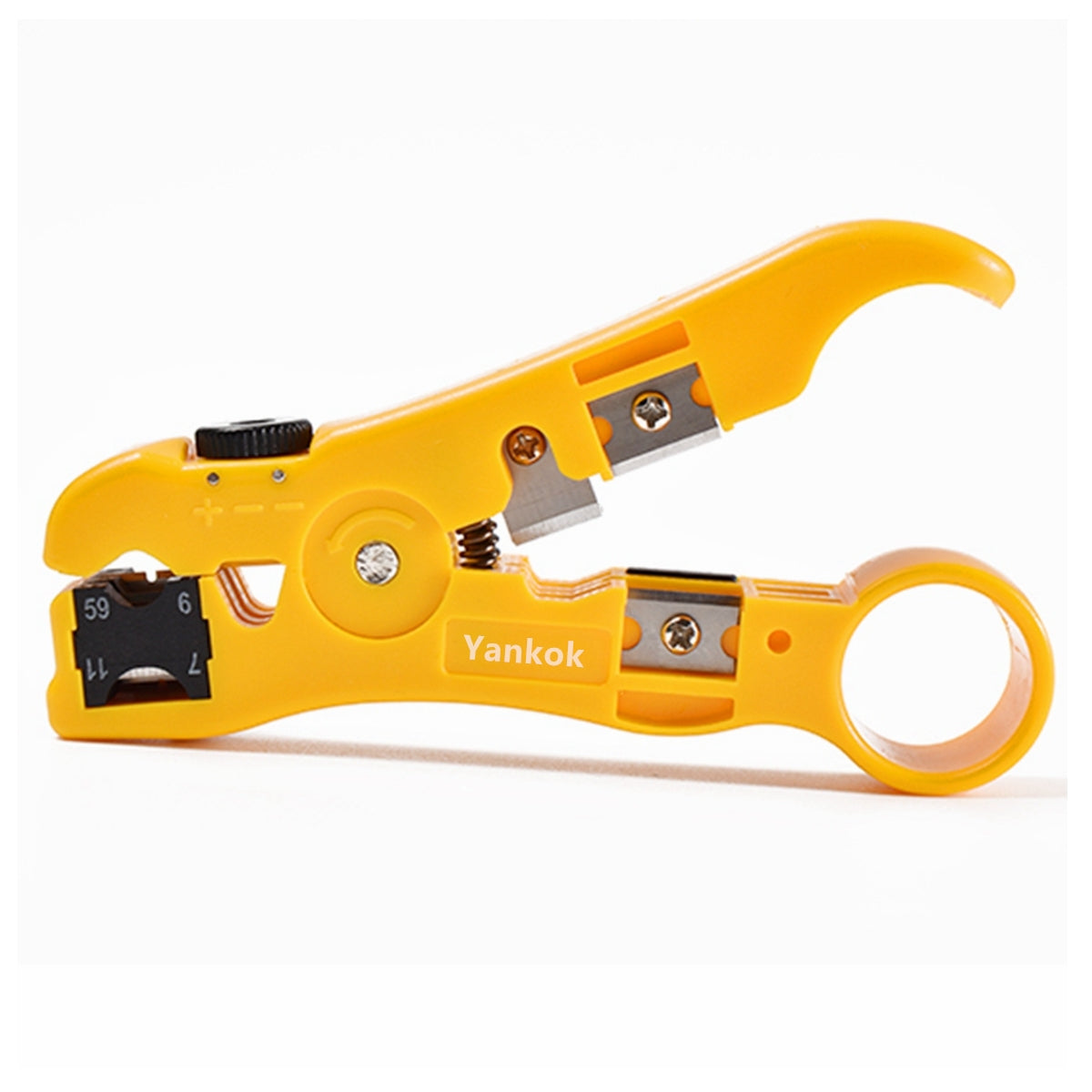 Yankok HT352Y Coaxial Cable Strip and Cut Tool Yellow with Adjustable