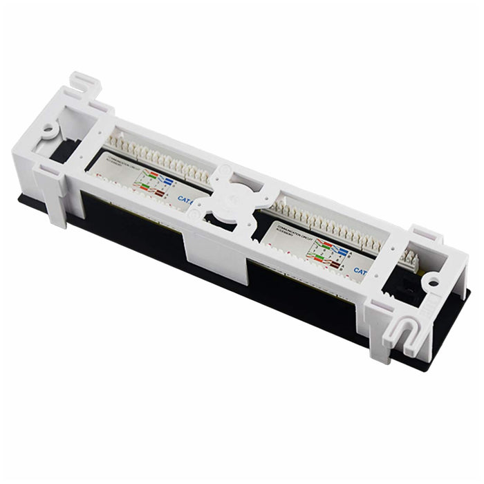 Yankok CAT5/5e 12 Port Patch Panel with Bracket 10in.x1U Rack/Wall Mount