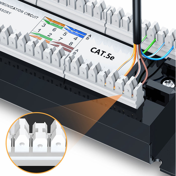 Yankok CAT5/5e 12 Port Patch Panel with Bracket 10in.x1U Rack/Wall Mount